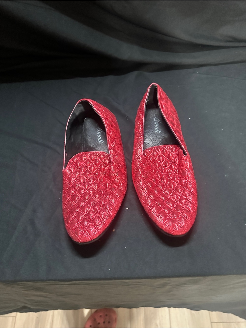 Men's Quilted Red Slip-On Dress Loafers-amali brand size 12-#593
